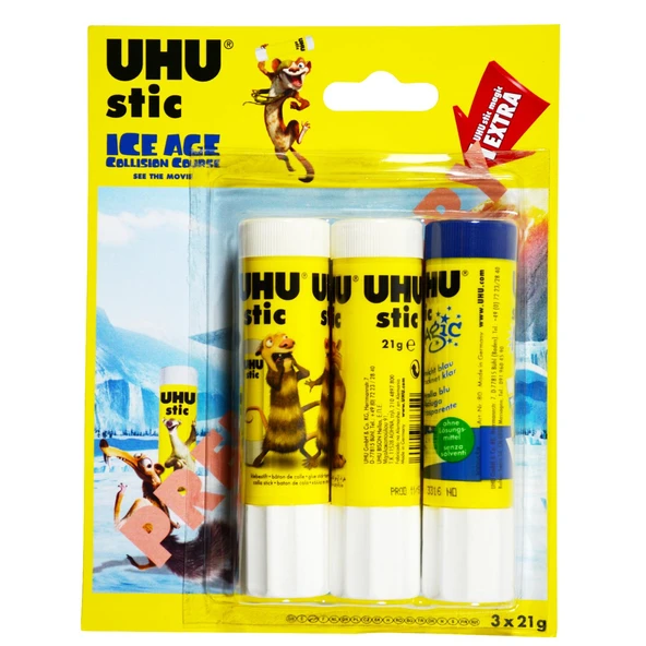 Uhu Lisanslı Stick Yapıştırıcı 21 gr 3 lü Blister (37435)