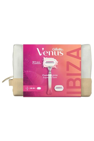 Gillette Venus Comfortglide Sugarberry Tıraş Makinesi+2 Adet Yedek Başlık + Çanta - 2