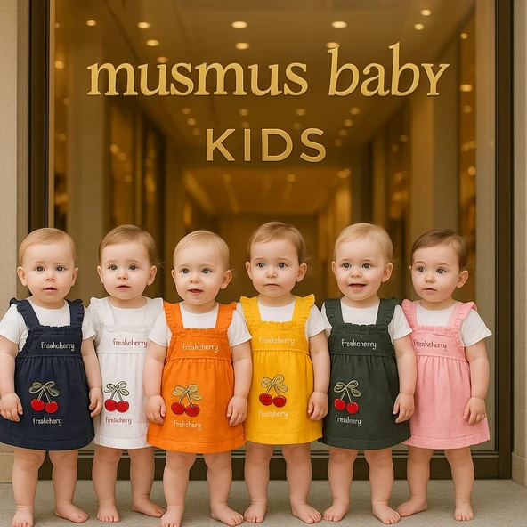 KIZ BEBEK BÜRÜMCÜK Elbise Takım 9.12.18.24   aylık toptan 4'lü seri.