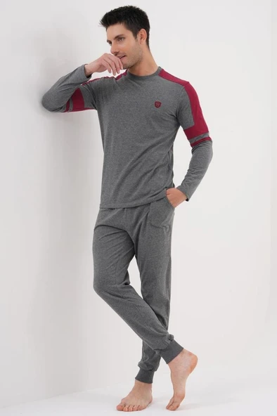 Mecit 2990 Erkek Füme Uzun Kollu Pijama Takımı - Resim 2