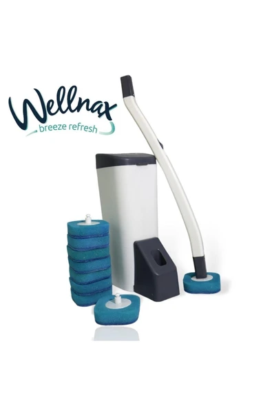 Wellnax breeze refresh Özel Süngerli Tuvalet Temizlik Seti - Kullan At Süngerli Ve Deterjanlı Tuvalet Fırçası