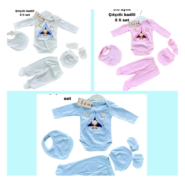 BEBEK 5'Lİ ZIBIN SET   3-4-5-6 aylık Toptan 4'ü seri ürün görseli