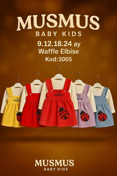 WAFFL 2ii, Kız Bebek  takım 9.12.18.24 aylık  Toptan 4'ü seri - Resim 3