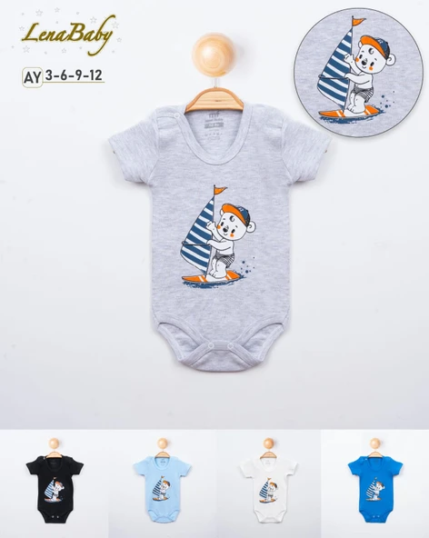 Çıtçıtlı bebek bady 4lü seri 3-6-9-12 aylık toptan 4lü seri - Resim 4