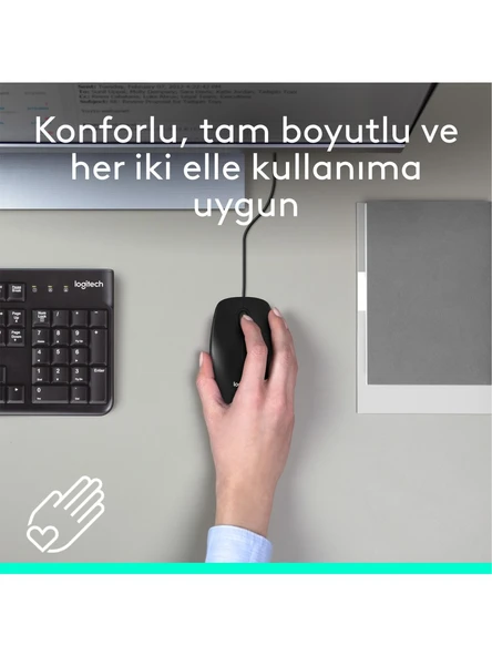 Logitech M90 USB Optik Kablolu Mouse - Siyah - 2