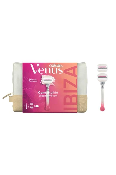 Gillette Venus Comfortglide Sugarberry Tıraş Makinesi+2 Adet Yedek Başlık + Çanta