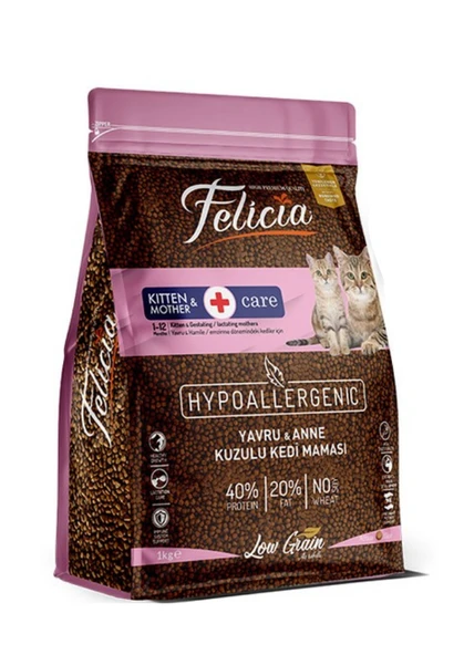 Felicia Kitten & Mother Az Tahıllı Kuzu Etli Yavru Kedi Maması 1 Kg