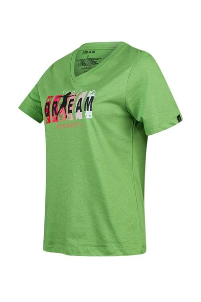 2AS ALONE BASKILI V YAKA KADIN T-SHİRT 404 - 3