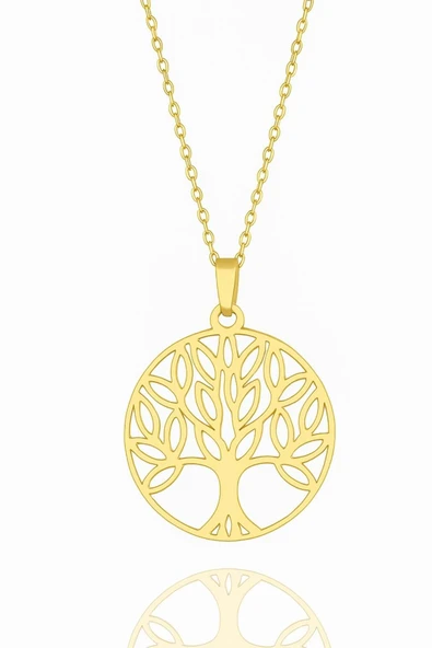 Yaşam Hayat Çiçeği Bereket 14 Ayar Altın Kaplama Gold 925 Ayar Kolye ürün görseli