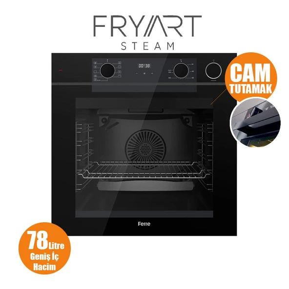 Ferre STEAMART-FRYART-SILENTART Serisi Siyah Set (SS205 + QEP64CS +D077-SA ) - Emaye Izgara - Resim 5