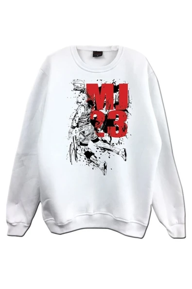 fame-stoned Unisex Beyaz Baskılı Sweatshirt ürün görseli 1