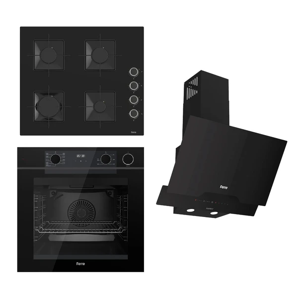 Ferre STEAMART-FRYART-SILENTART Serisi Siyah Set (SS205 + QEP64CS +D063-SA ) - Emaye Izgara ürün görseli 1