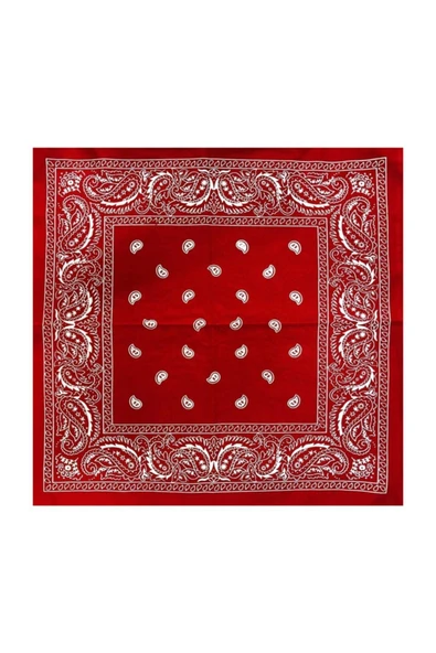 fame-stoned Kırmızı Damla Desen Penye Bandana