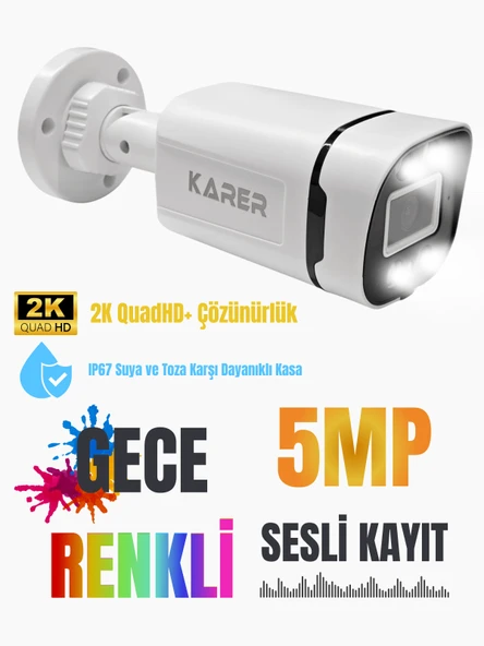 ExitCam 8 Kameralı 5MP Renkli Gece Görüşlü Ses Kayıtlı Güvenlik Kamerası Seti 320GB HDD - 2
