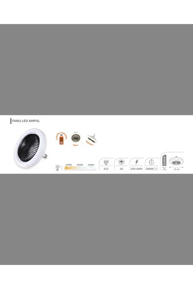 Hzr Fanlı Uzaktan Kumandalı Led Ampul E27 30w - 6