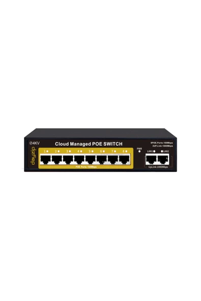 8 Port PoE Akıllı Yönetilebilir Switch DZ-PS208G