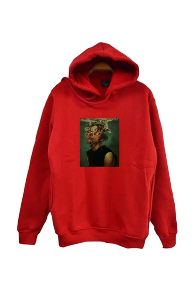 fame-stoned Sigaralı Sanat Baskılı Kapüşonlu Sweatshirt ürün görseli