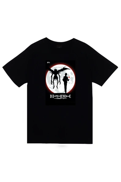 fame-stoned Death Note Anime Baskılı Unisex %100 Pamuk Siyah T-shirt ürün görseli