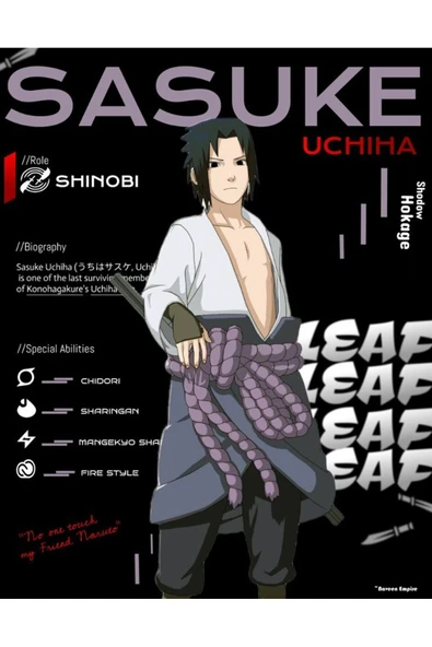 fame-stoned Naruto Uzumaki Anime Baskılı Unisex %100 Pamuk Siyah T-shirt - Resim 2