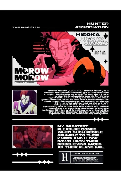 fame-stoned Hunter x Hunter Anime Baskılı Unisex %100 Pamuk Siyah T-shirt - Resim 2