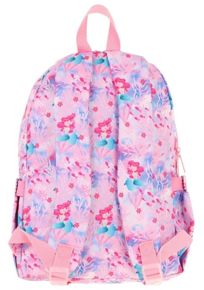 Kaukko Kids Kız Çocuk (Pembe Mavi - Pullu Denizkızı Desenli) Dört Gözlü Okul Sırt Çantası - L5217 - Resim 3