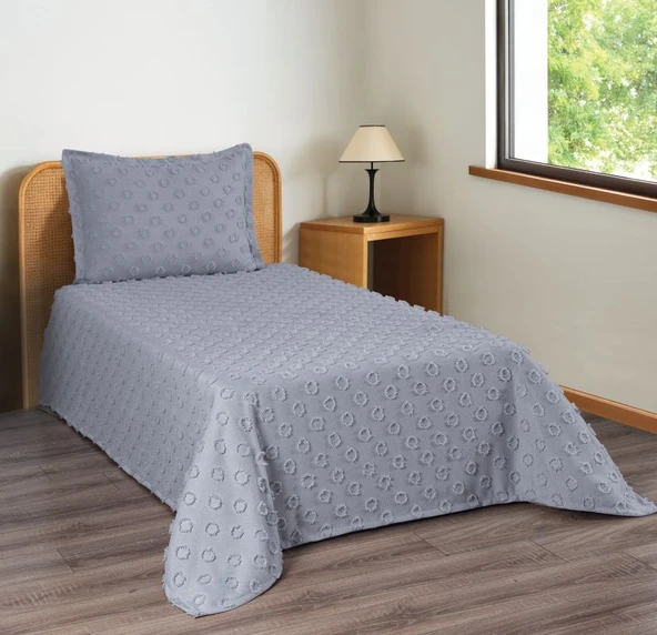 Ponpon Desenli 2 Parça Tek Kişilik Yatak Örtüsü - 4