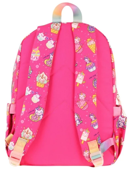 Kaukko Üç Bölmeli Kız Çocuk İlkokul Sırt Çantası (L5227) - Pembe - Kauçuk Dondurma - Resim 3
