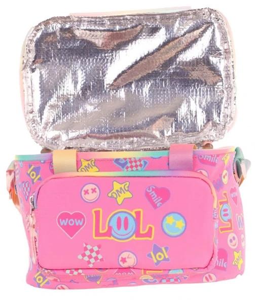 Kaukko Kids Thermo Isı Yalıtımlı Kız Çocuk Lol Baskılı Pembe Beslenme Çantası L7237 (İki Bölmeli) - Resim 3