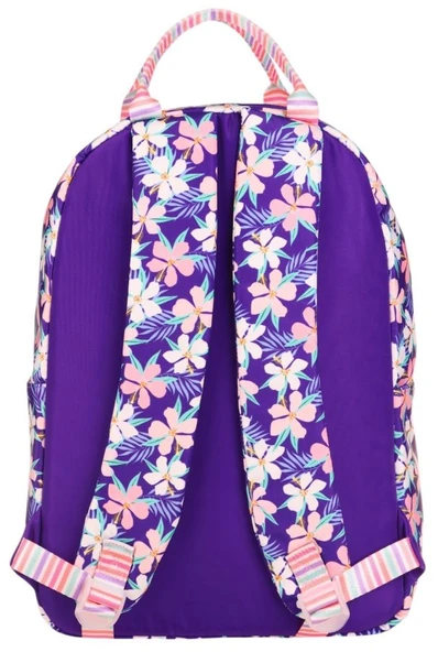 Kaukko K1763 Kız Çocuk/Kadın (Mor - Çiçek Desenli) Okul ve Günlük Sırt Çantası - Resim 3