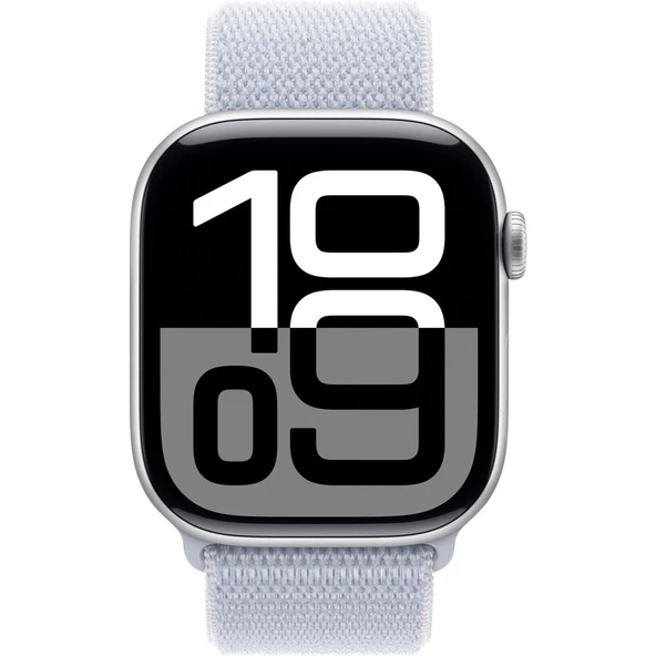 Apple Watch Series 10 GPS, 46 mm Gümüş Rengi Alüminyum Kasa ve Bulut Mavisi Spor Loop - 2
