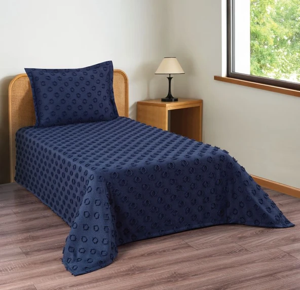 Ponpon Desenli 2 Parça Tek Kişilik Yatak Örtüsü - 5