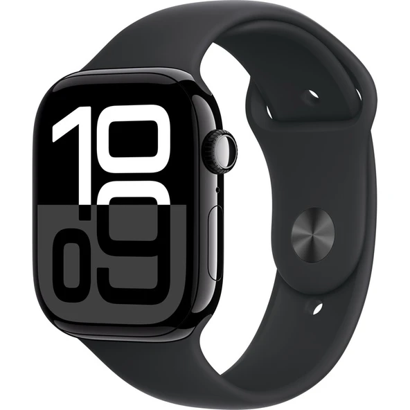 Apple Watch Series 10 GPS, 42 mm Simsiyah Alüminyum Kasa ve Siyah Spor Kordon - S/M - 2