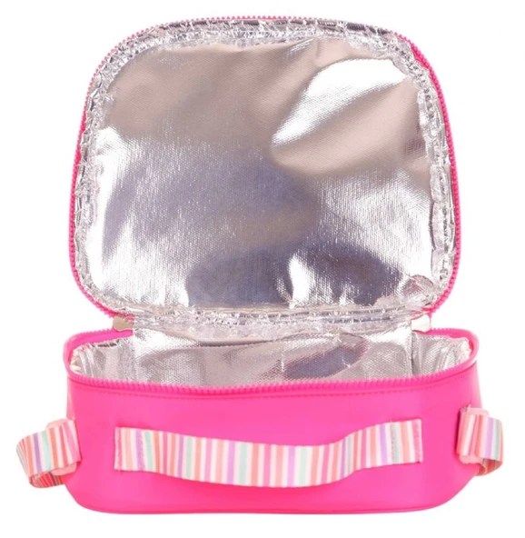 Kaukko Kız Çocuklar İçin Isı Yalıtımlı Thermo Beslenme Çantası - Pembe- Yaprak Desenli - K9037 - Resim 3