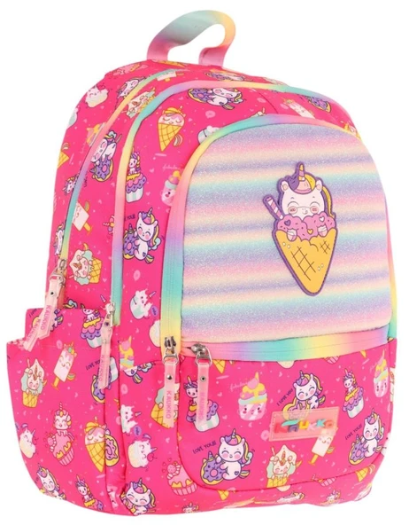 Kaukko Üç Bölmeli Kız Çocuk İlkokul Sırt Çantası (L5227) - Pembe - Kauçuk Dondurma ürün görseli