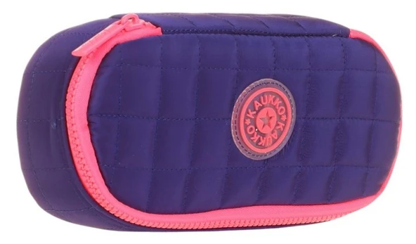 Kaukko Kız Çocuk Lacivert Pembe Özel Bölmeli Organizer Okul ve Günlük Kalem Çantası - K2624