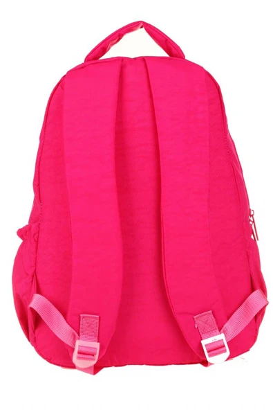 Kaukko Crazy Dört Bölmeli Kız Çocuk/Kadın Okul ve Günlük Sırt Çantası - Pembe (Krinkıl Kumaş) K1679 - Resim 3