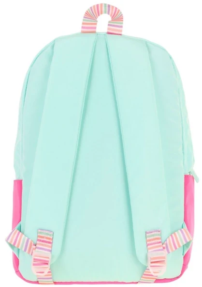 Kaukko Quick Kız Çocuk Üç Bölmeli Yeşil Pembe Kapitone Detaylı Okul Sırt Çantası - K1790 - Resim 3
