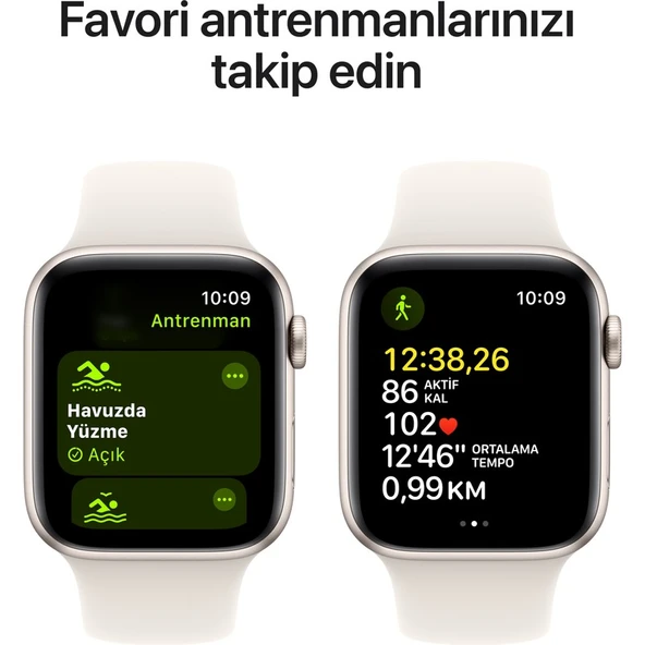 Apple Watch SE GPS, 40 mm Yıldız Işığı Alüminyum Kasa ve Yıldız Işığı Spor Kordon - M/L - 6