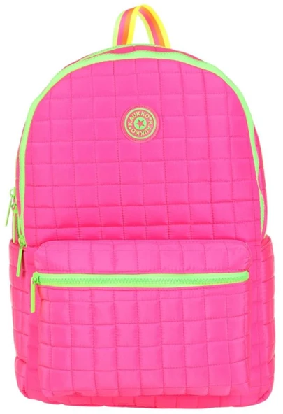 Kaukko Kapitoneli Üç Bölmeli Pembe Yeşil Kız Çocuk Okul ve Günlük Sırt Çantası - K1771 - Resim 2