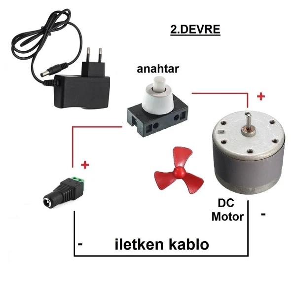 Kutulu 3 in 1 Basit Motor Deney Seti (3 Devre) - Öğrenci Elektrik Devresi - Resim 5