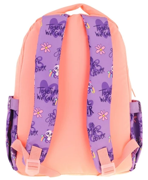 Kaukko Toys Kız Çocuk 3D Panda Şekilli İlkokul ve Günlük Sırt Çantası - Mor Somon - L5233 - Resim 3