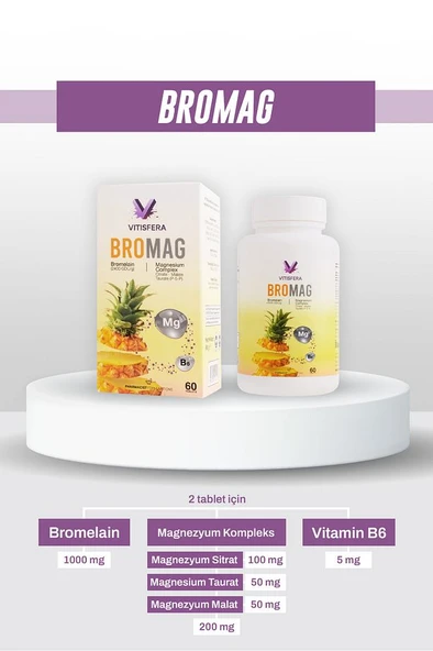 Vitisfera Bromag Bromelain-magnezyum Kompleks-vitamin B6 60 Tablet - 1