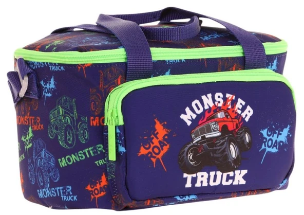 Kaukko Kids Thermo Isı Yalıtımlı Erkek Çocuk Monster Truck Yeşil Lacivert Beslenme Çantası L7279 (İki Bölmeli) ürün görseli