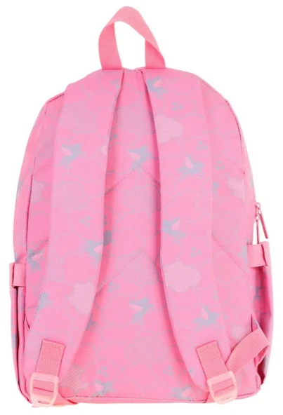 Kaukko Kids Kız Çocuk (Pembe - Pullu Bulut Desenli) Dört Gözlü Okul Sırt Çantası - L5218 - Resim 3