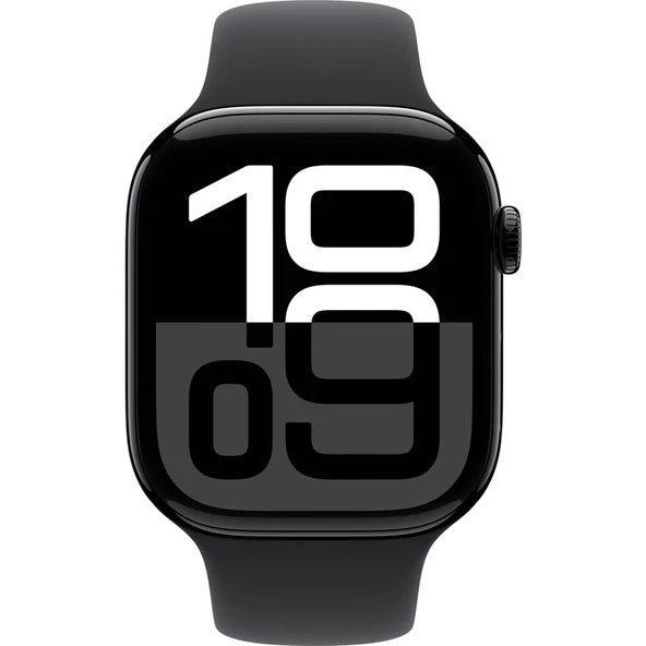 Apple Watch Series 10 GPS, 42 mm Simsiyah Alüminyum Kasa ve Siyah Spor Kordon - S/M