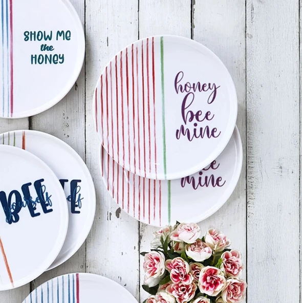 Fecra Text 6 Parça Pasta Tabağı Seti - 2