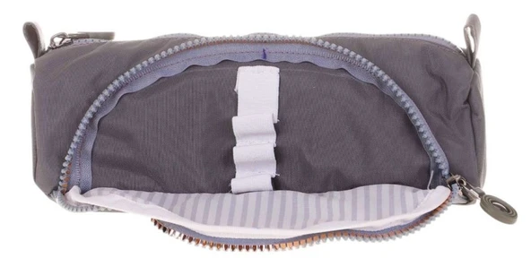Kaukko Crazy İki Bölmeli Gri Krinkıl Kumaş Kalem Çantası - K2516 - Resim 3