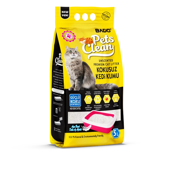 Pets Clean Kedi Kumu Natural Kokusuz 5Lt