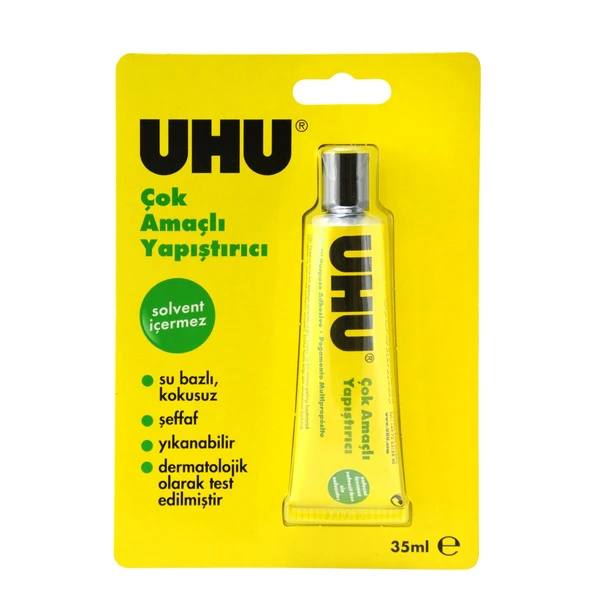 Uhu Solventsiz Çok Amaçlı Sıvı Yapıştırıcı 35 ml Blister (UHU38070-B1)