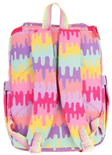 Kaukko İki Bölmeli Ergonomik Kız Çocuk Okul Çantası (Sarı Mor - Dondurma Baskılı) - L5247 - Resim 3